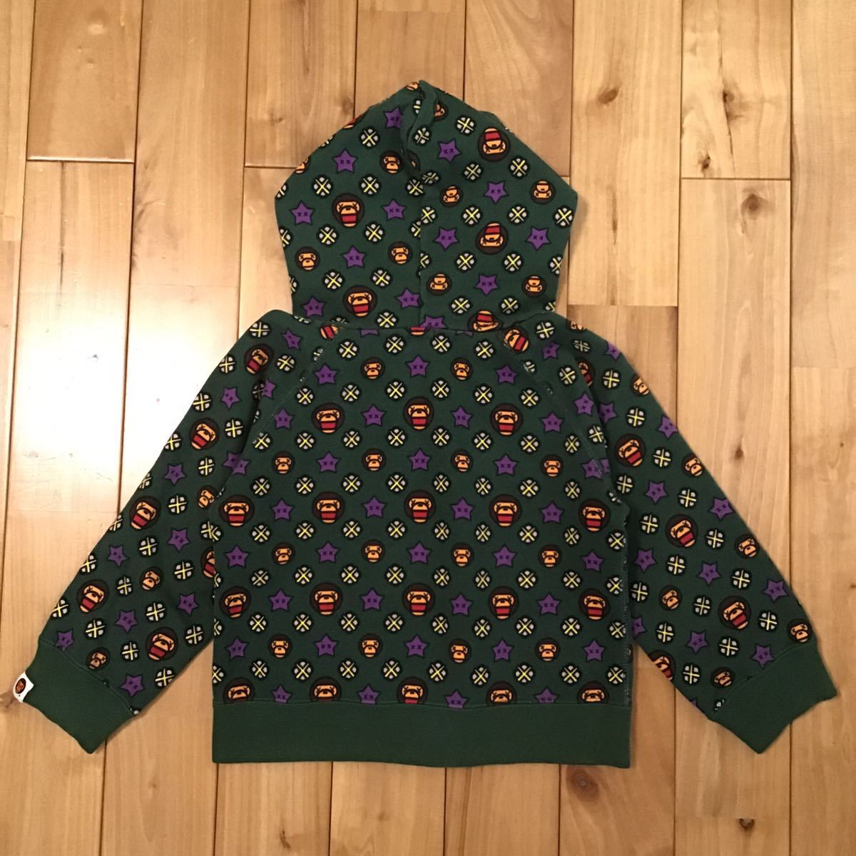 KAWS × BAPE milo monogram パーカー KIDS 100サイズ カウズ a bathing ape zip hoodie エイプ ベイプ アベイシングエイプ キッズ マイロ_画像2