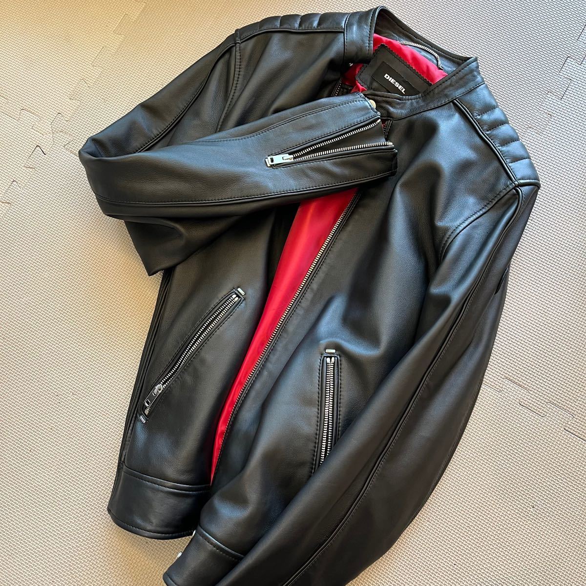 ☆年始セール☆【DIESEL】極美品 本革 ジャケット XL 長袖 ディーゼル