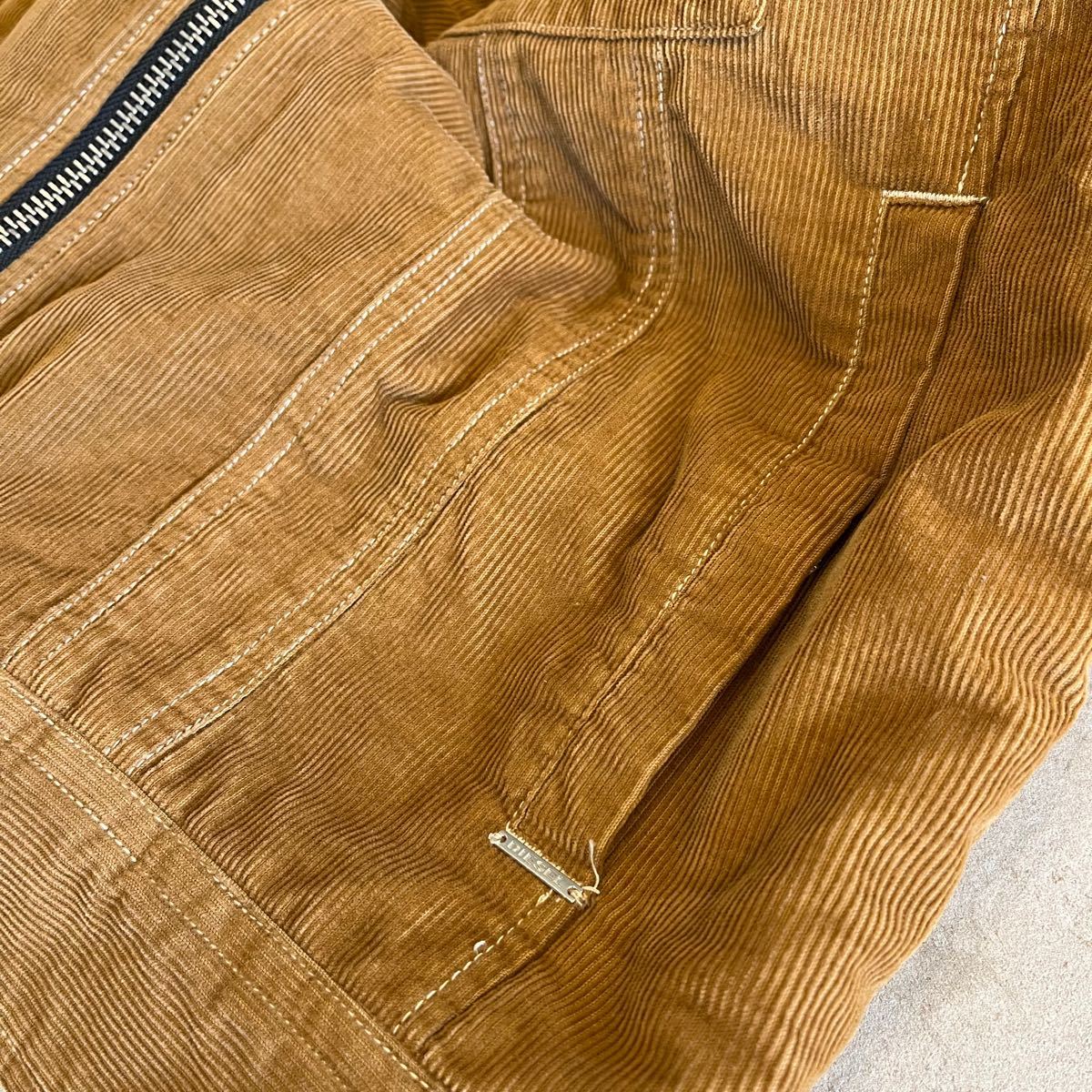 DIESEL】ディーゼル XL コーデュロイジャケット 茶色 裏起毛 長袖ボア