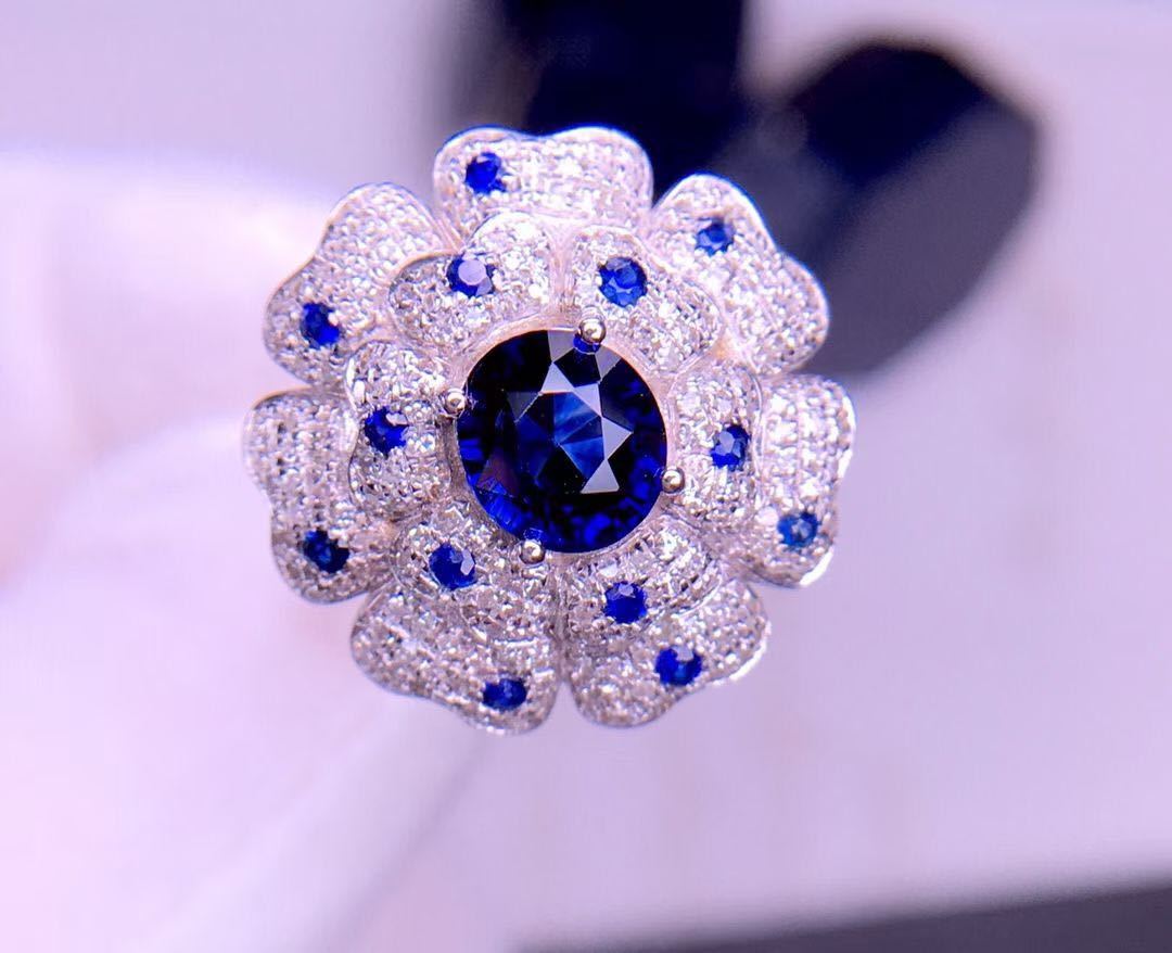 値引きサービス - 天然 ロイヤルブルーサファイア ダイヤ リング1.08ct