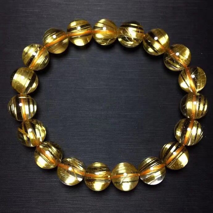 天然】タイチンルチルクオーツ ブレスレット 10mm www