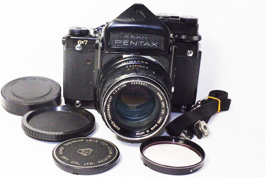 PENTAX 6x7 ミラーアップ TTL付き ＆ Super Takumar(6×7)105mm F2.4　ペンタックス中判（67）標準レンズセット　稼働良品_画像1