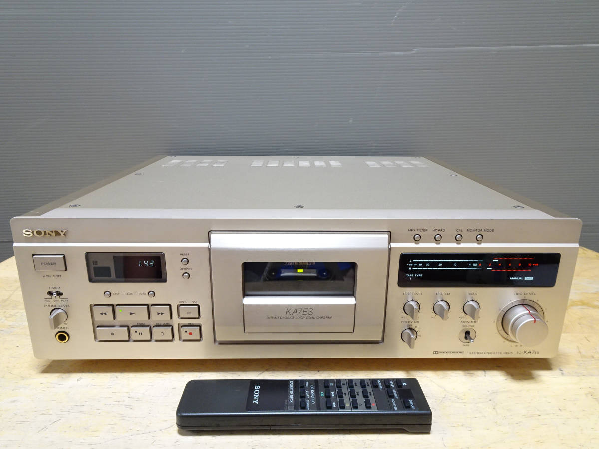 完動品 SONY TC-KA7ES ステレオカセットデッキ リモコン付き 録 完動品 SONY TC-KA7ES ステレオカセットデッキ リモコン付き 録