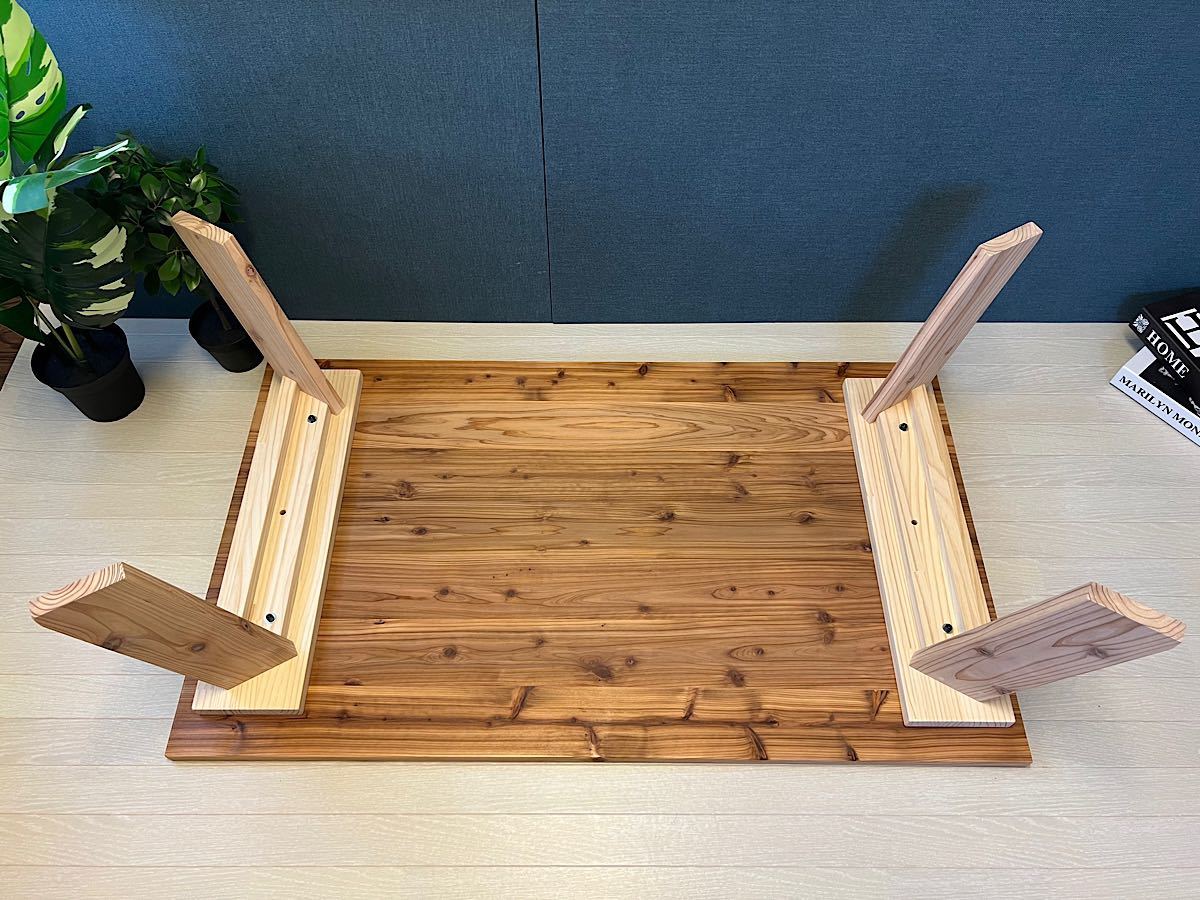 【送料無料】 ローテーブル 長方形 120cm 70cm スギ ナチュラル 木製脚 組立式