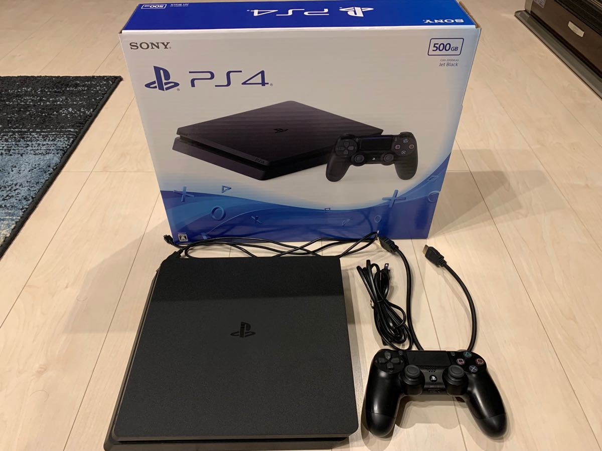 PlayStation4 ジェット・ブラック 500GB CUH-2000AB01初期化済＋白