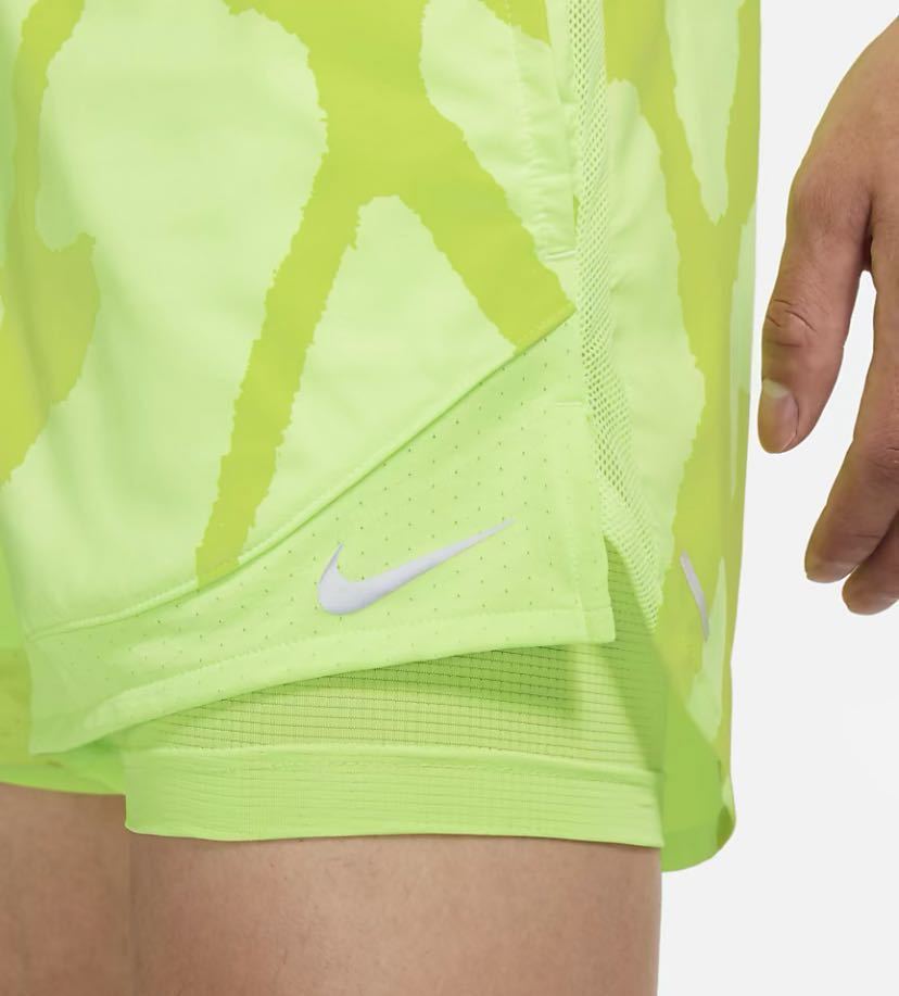 新品 Sサイズ NIKE ナイキ DRI-Fit ストライド ランディビジョン　2イン1 ランニング ショートパンツ　イエロー