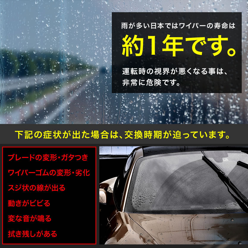 日産 アトラスF24型 標準車 エアロワイパーブレード 475mm×475mm 2本 フラットワイパー グラファイト_画像3