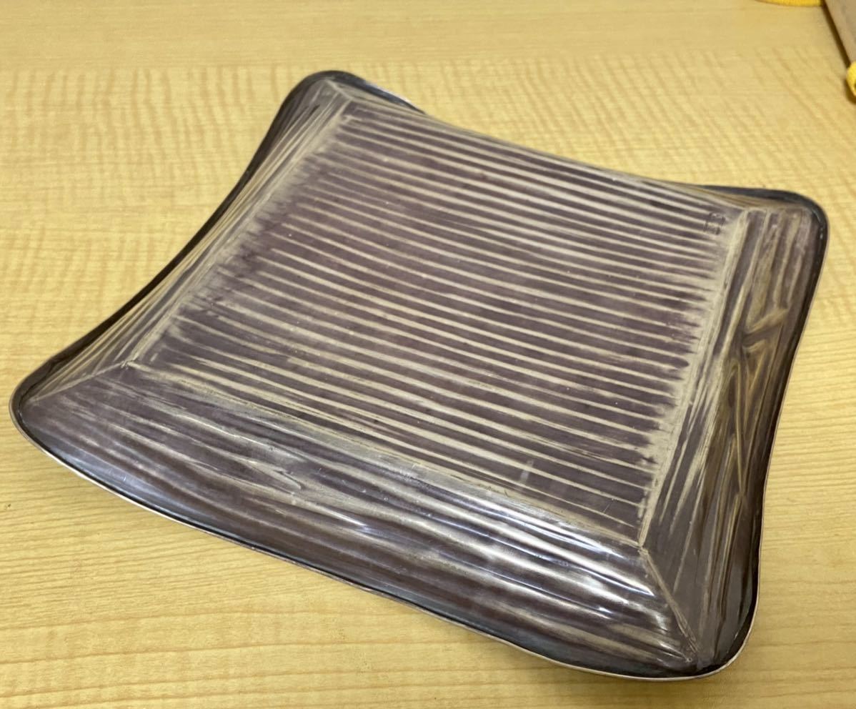 木村清五郎作 紅銅四方盆(菓子盆)-