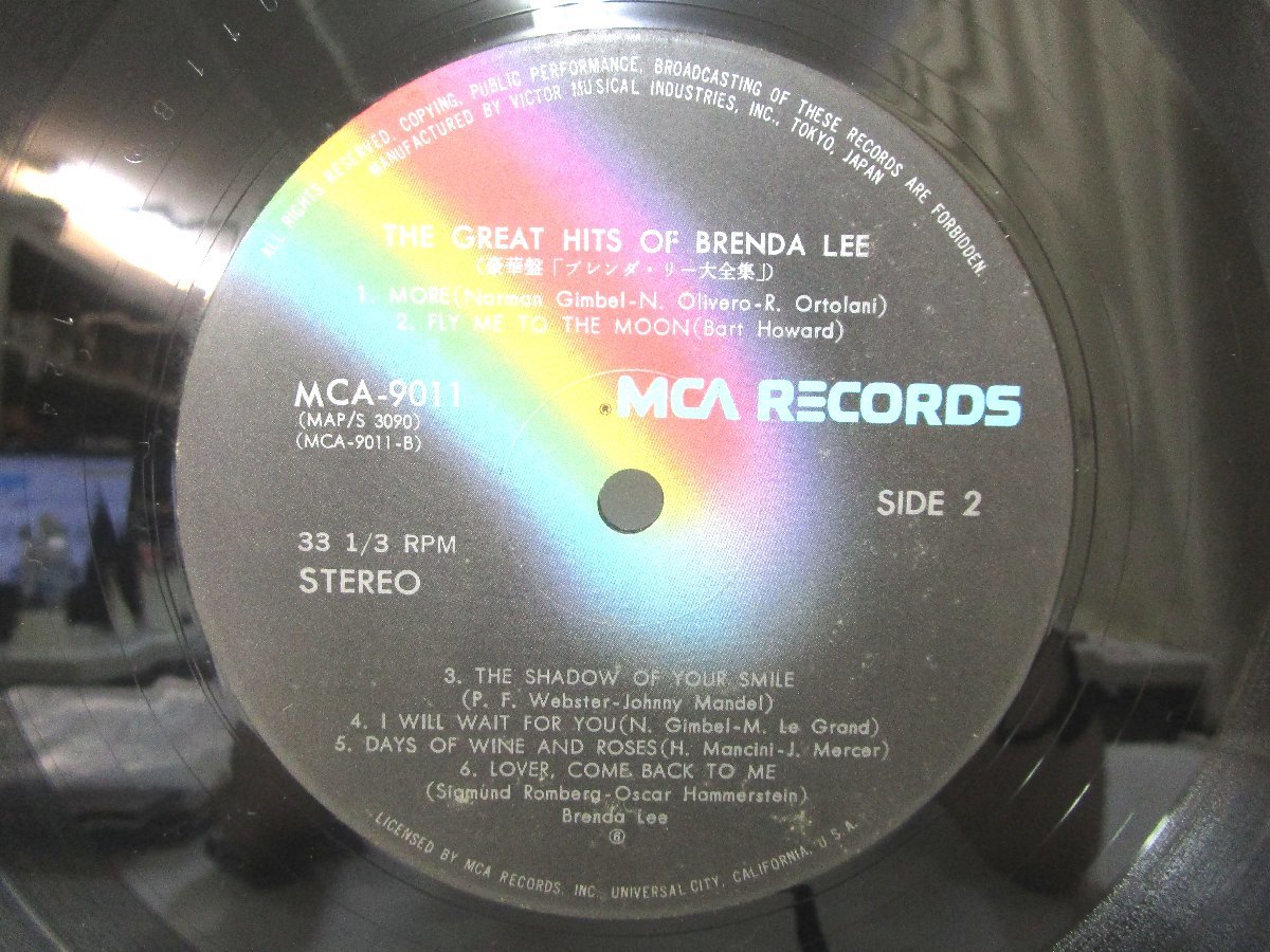 LP レコード 2枚組 BRENDA LEE ブレンダ リー THE GREAT HITS ザ グレート ヒッツ 【 E+ 】 D507N_画像6