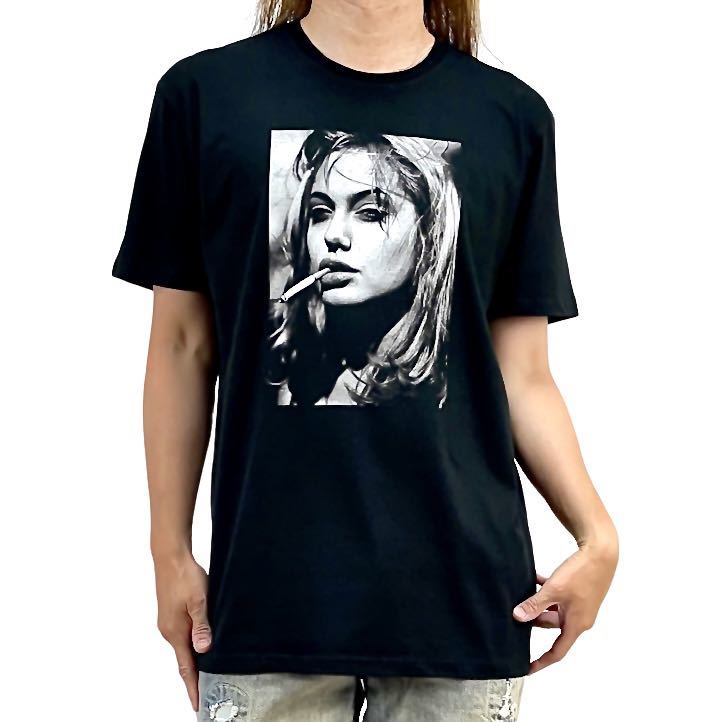 新品 アンジェリーナジョリー ハリウッド映画 セレブ女優 咥え 煙草 Tシャツ S M L XL ビッグ オーバーサイズ XXL~5XL ロンT パーカー 対応_画像2