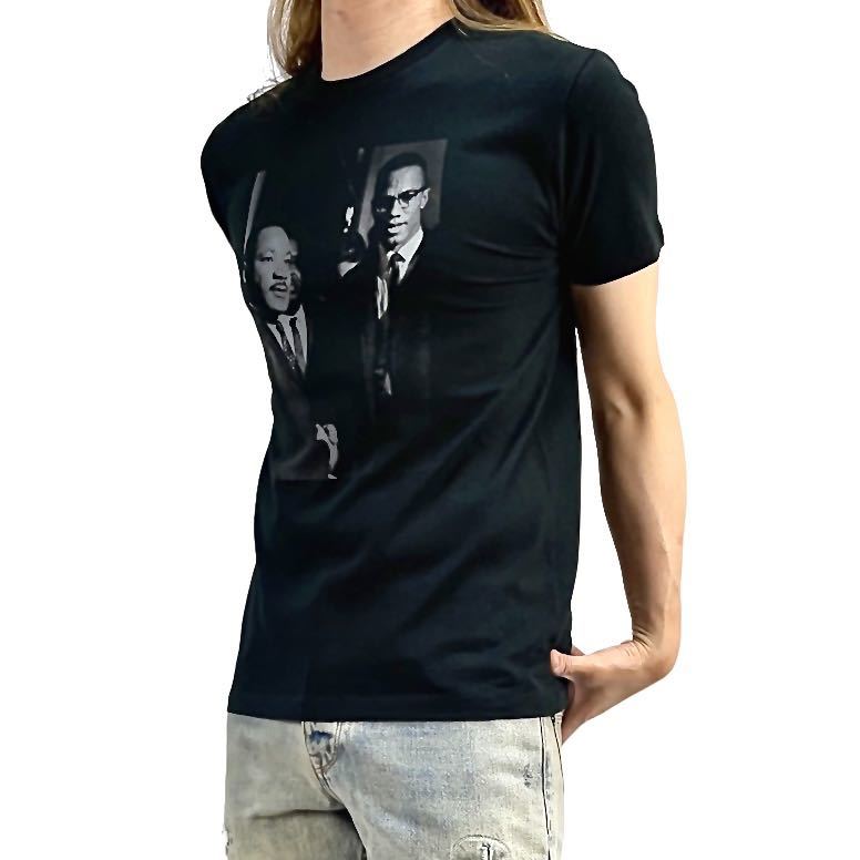 新品 マルコムX キング牧師 アメリカ 人権活動家 黒人指導者 1964年 対面 Tシャツ S M L XL ビッグ オーバーサイズ XXL~5XL ロンT パーカー_画像1