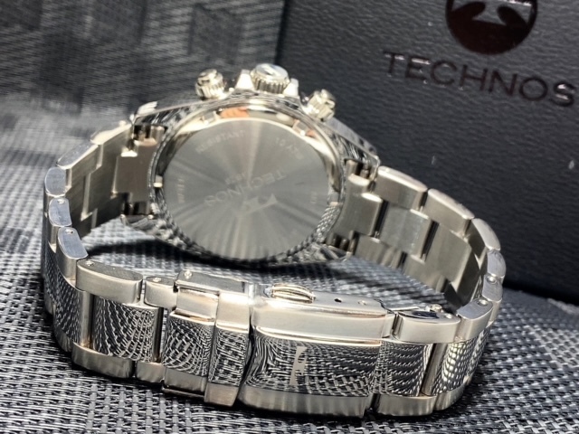 限定カラー コスモグラフ 新品 テクノス TECHNOS 正規品 クロノフラフ 腕時計 天然ダイヤモンド付き アイスブルー ダイバー腕時計 メンズ_画像10