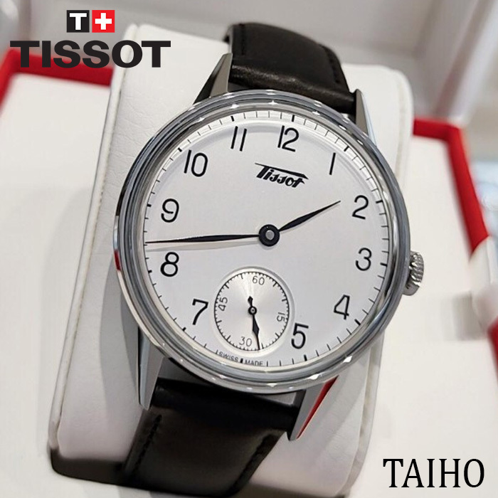 新品 Tissot ティソ 正規品 腕時計 HERITAGE ヘリテージ レザーストラップ サファイアクリスタル シンプル ブラック メンズ T1194051603700_画像1