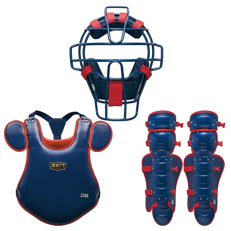 *ZETT Z boy for Junior softball type catcher protector 3 point set BLM/BLP/BLL-7010C 2964 mask / protector / leg-guards complete set set 