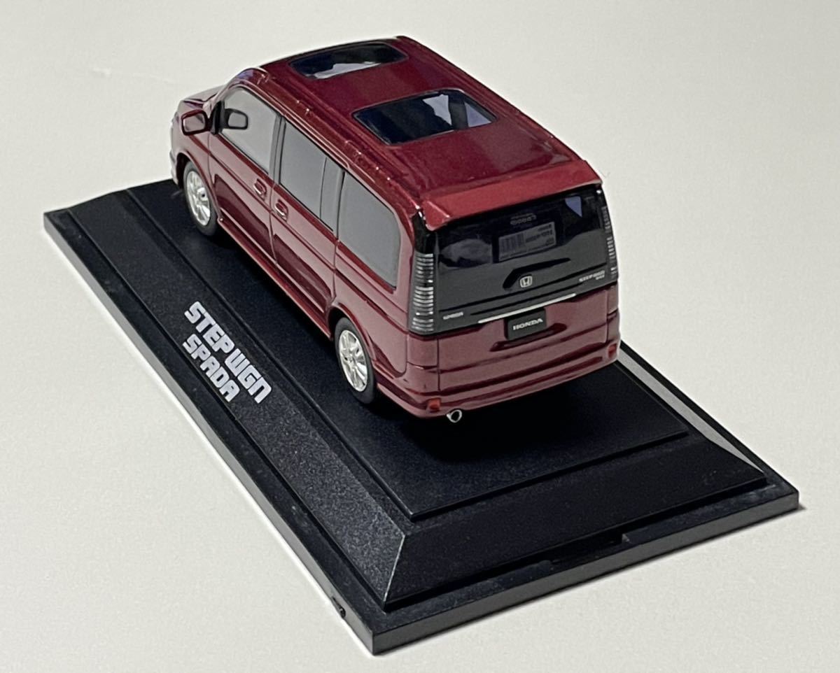 エブロ ホンダ ステップワゴン スパーダ 1/43 ミニカー エンジ ワインレッド エアロ モデューロ 赤 無限 カスタム ワゴン バン カラー 旧車_画像3