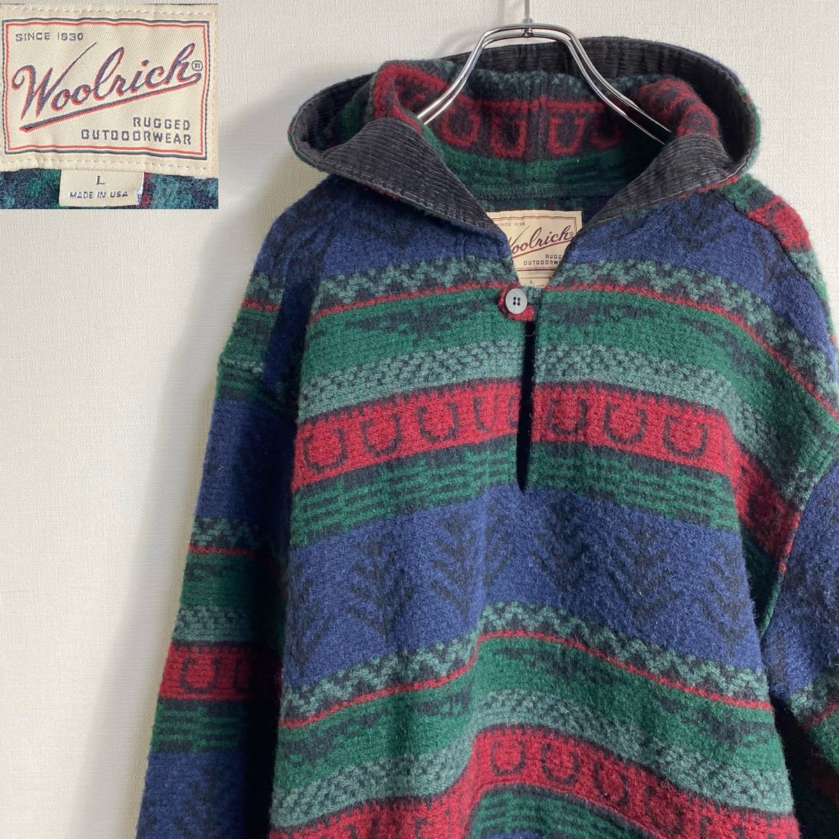 USA製 woolrich ウールリッチ メキシカン パーカー ウールニット