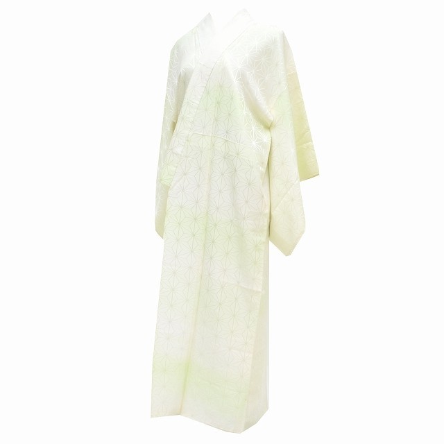 柔らかな質感の 正絹 長襦袢 女性 mm1858b 麻の葉文様 緑色系 裄62cm 身丈129cm 仕立て上がり 柔らかな質感の 正絹 長襦袢 女性 mm1858b 麻の葉文様 緑色系 裄62cm 身丈129cm 仕立て上がり