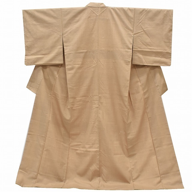 結城紬 リサイクル着物 正絹 仕立て上がり 未使用品 つむぎ 美品 茶系