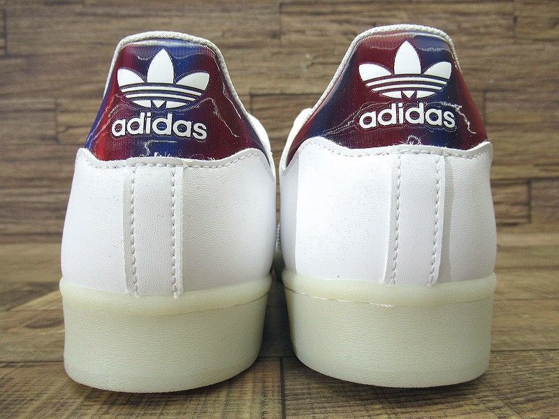 送料無料 新品 adidas アディダス 21AW H00232 SUPERSTAR スーパースター 天然ゴムソール スニーカー シューズ リサイクル 白 赤 27.0cm ⑥の画像6