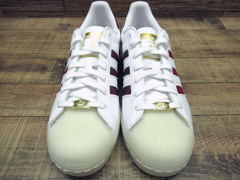 送料無料 新品 adidas アディダス 21AW H00232 SUPERSTAR スーパースター 天然ゴムソール スニーカー シューズ リサイクル 白 赤 27.0cm ⑥の画像4