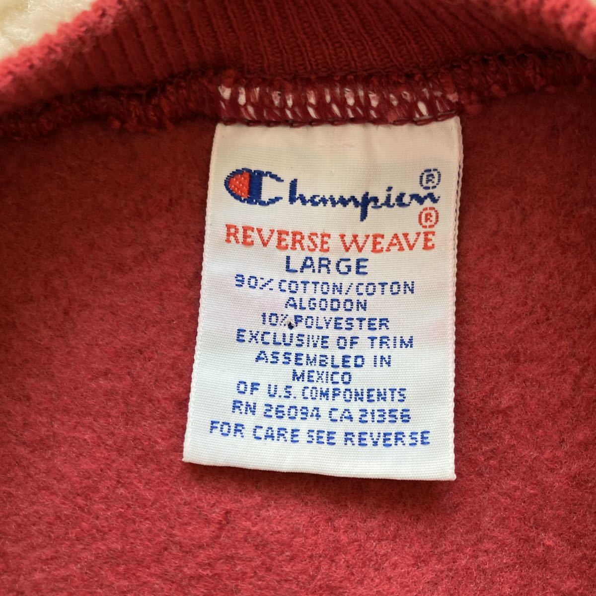 ボルドー 完全目無し 90s L USA製 チャンピオン リバースウィーブ 90's 目無し REVERSE WEAVE ボルドー L Champion チャンピオン