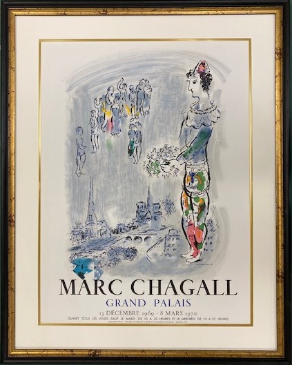 【特価】　≪　　マルク・シャガール　　≫　　オリジナルリトグラフ【石版画】　　1969年　　 LE MAGICIEN DE PARIS　　MARC　CHAGALL