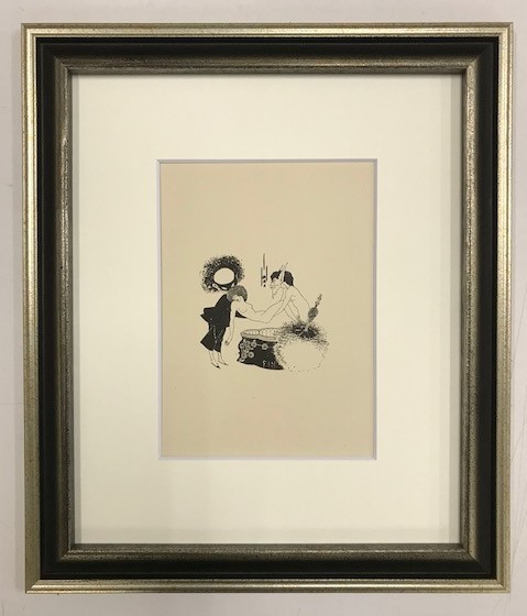 【特価】　≪　　オーブリー・ビアズリー　　≫　　オリジナルラインブロック　　TAILPIECE FROM-SALOME　　1899年　　AUBREY　BEARDSLEY_画像1