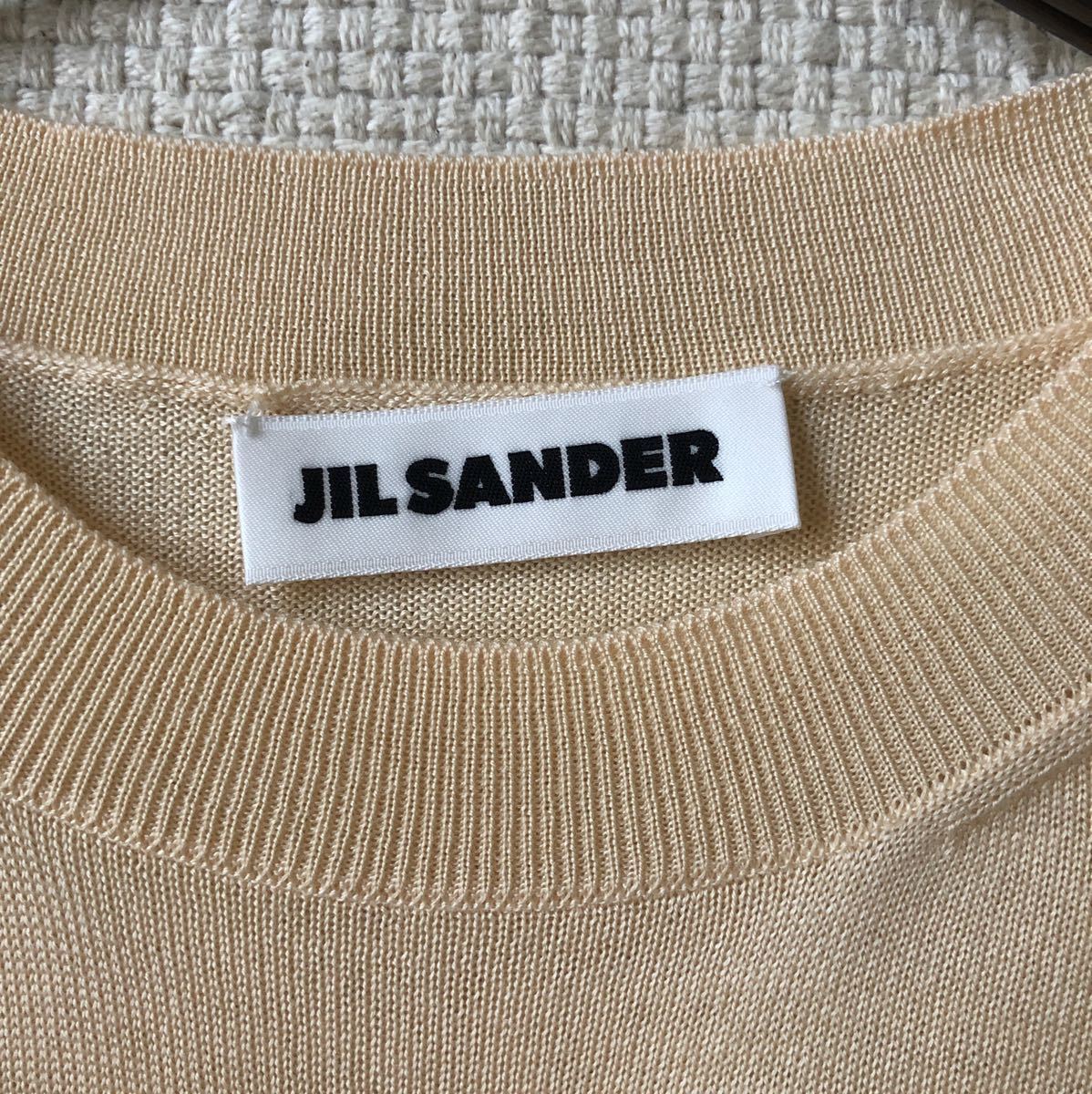 レア JIL SANDER ジルサンダー カシミアシルクブレンド クルーネック セーター SIZE34 定価104.800円程度 型番JSCU754042WUY11018_画像8