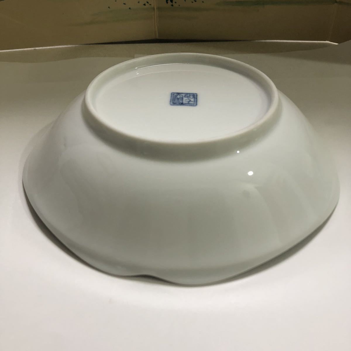 . обжиг в печи глубокий тарелка 5 покупатель комплект белый фарфор с синим рисунком цветок . рисунок plate керамика японская посуда Seto . Mino . маленькая миска J1-5