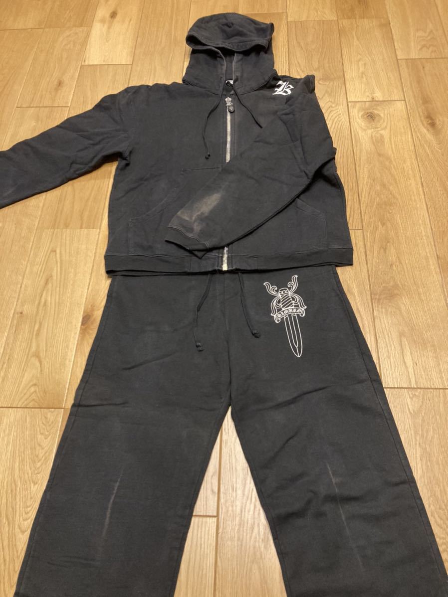 氷室京介 クロムハーツ コラボ zipパーカー スウェットパンツ セット M