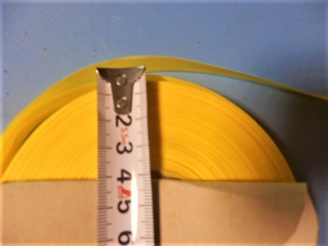13ｍｍ幅 サテン、リボンテープ、長さ不明　黄色、あずき色_画像2