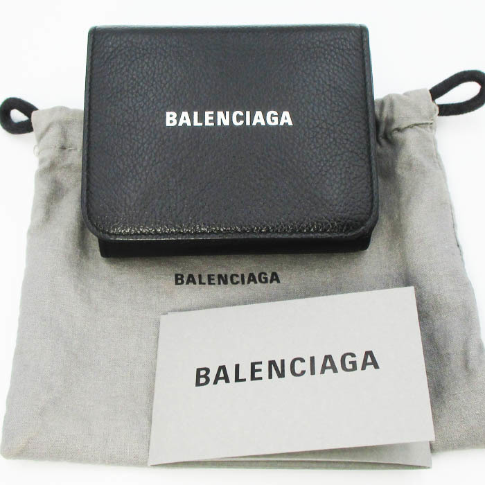 BALENCIAGA バレンシアガ ３つ折りブラックレザーウォレット_画像10