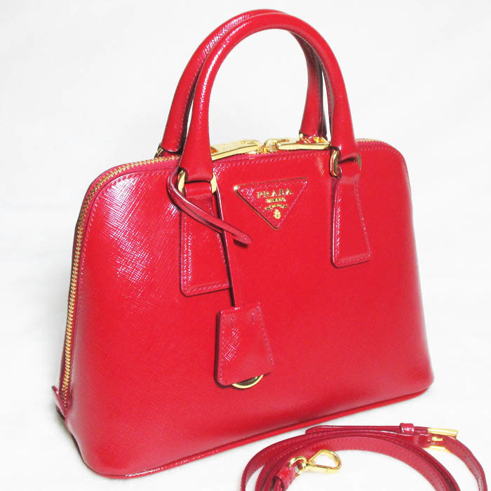 PRADA プラダ サフィアーノ ２WAYハンドバッグ BL0838 SCARLATTO レッド 美品_画像1