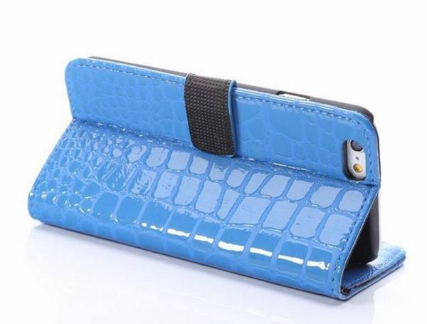 iPhone 6plus блокнот type кейс крокодил wani рисунок .. бледно-голубой кошелек животное защитная плёнка iPhone кейс 