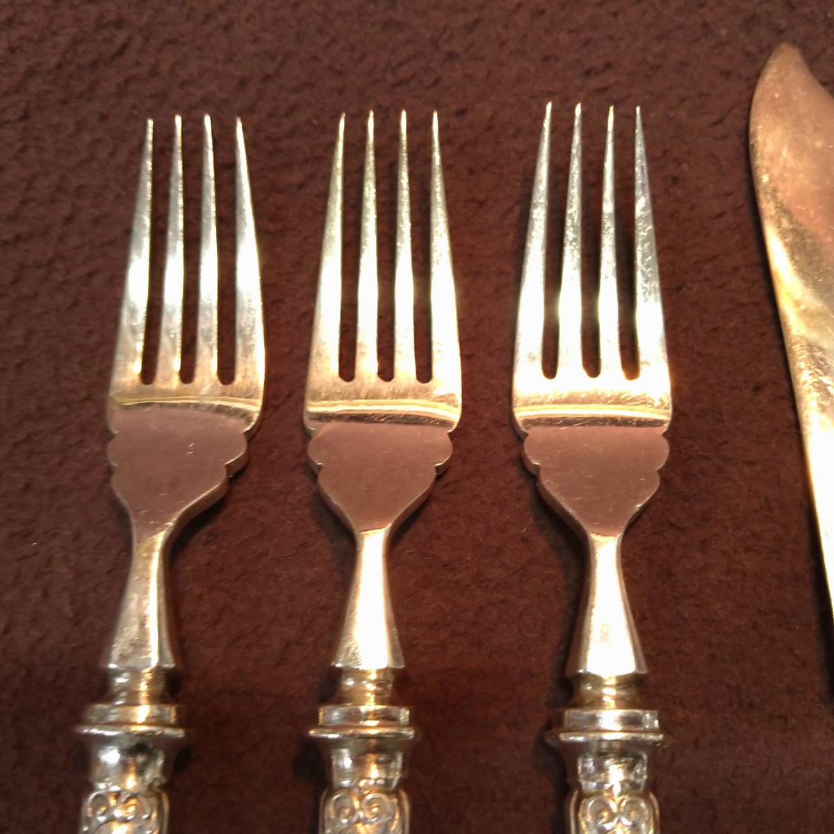 銀製品 シルバー 魚料理用 ナイフ＆フォーク 各3本セット アンティーク 