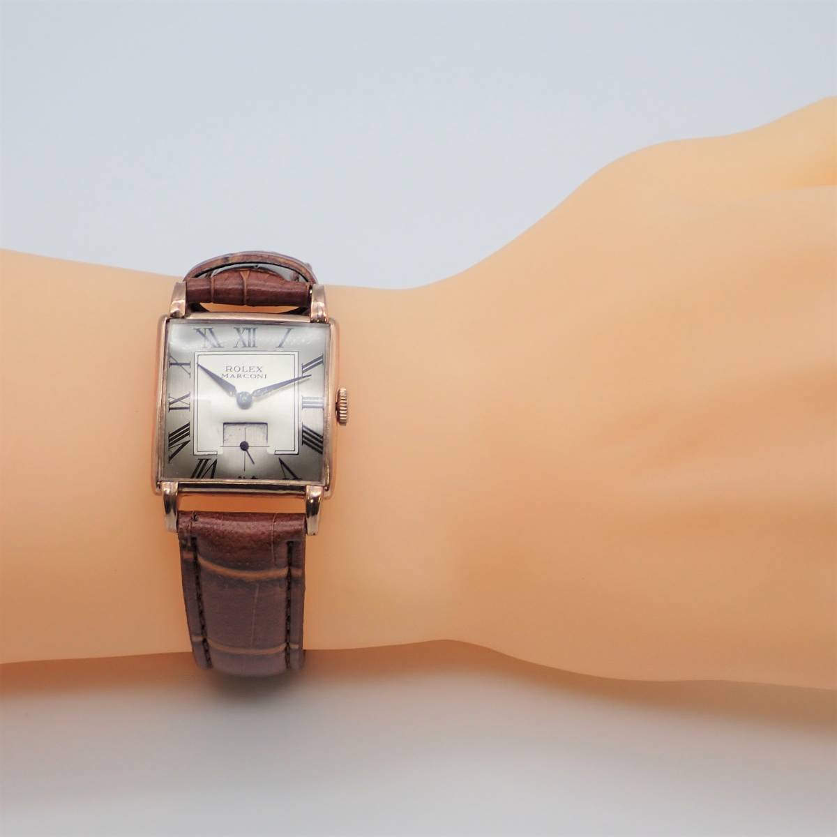 ROLEX ロレックス MARCONI マルコーニ 18KGP 1920 サイズ 27ｍｍ アンティーク・ウォッチ メンズ 腕時計 手巻き スクエア #199_画像6