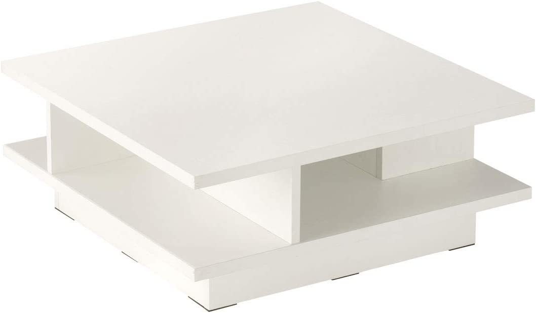 [送料込み]　ローテーブル 木製 センターテーブル ローデスク 収納 棚付き 机 正方形 ホワイト オーク ウォールナット リビング おしゃれ