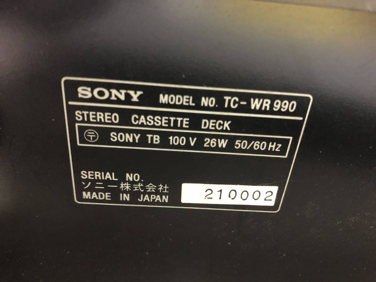 【動作未確認品】SONY TC-WR990 ステレオカセットデッキ ソニー_画像4