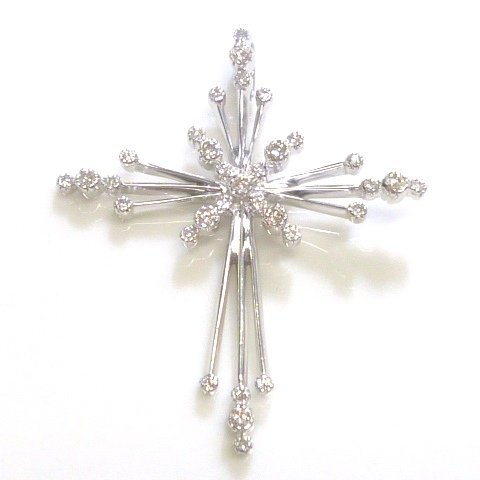 本日特価】 豪華!ダイヤ J◇K18WG 0.34ct charm pendent gold White