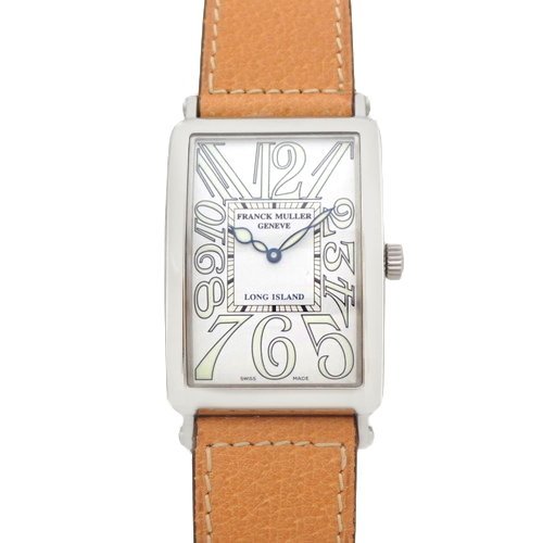 フランクミュラー ロング アイランド 自動巻き 腕時計 レザー ホワイト