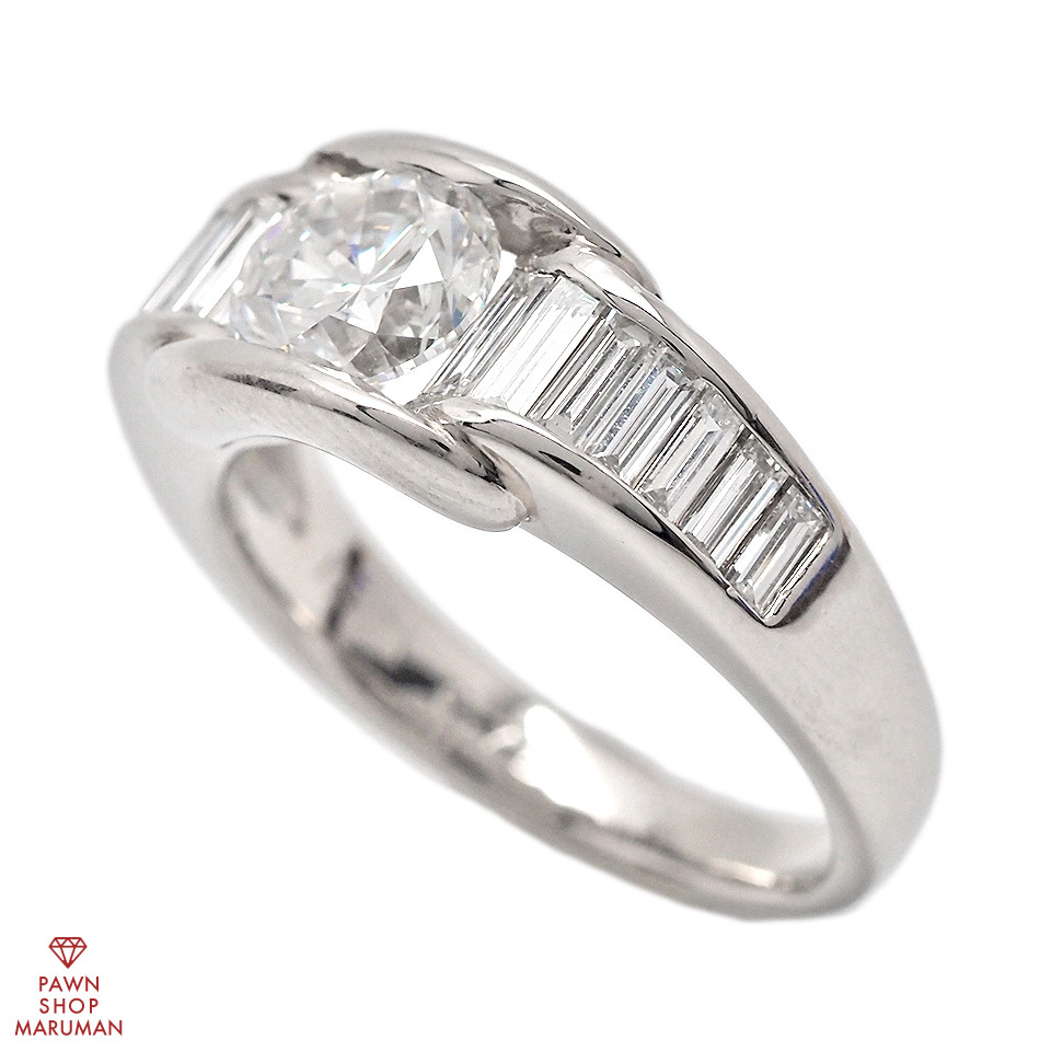 【冬バーゲン★特別送料無料!】 ノーブランド Pt900 【丸万質舗】 15号 プラチナ 0.78ct 1.521ct #15 ダイヤモンドリング プラチナ台