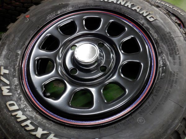 K 送料無料 ゴツゴツ系 デイトナ キャップ付 12 4H100 4J+40 バン規格 LT ホワイトレター 145/80R12 キャリー ハイゼット 軽トラ アゲ系_画像7