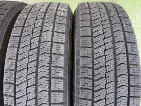 K 送料無料 美品 バリ山 スタッドレス 15 4H100 5.5J+42 ブリヂストン