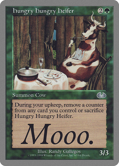 MTG ■緑/英語版■ 《Hungry Hungry Heifer》▲銀枠▲ Unglued UGL_画像1