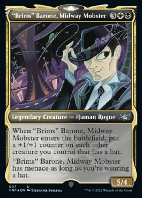 MTG ■金/英語版■ 《Brims Barone, Midway Mobster》★ギャラクシーFOIL★ Unfinity UNF_画像1