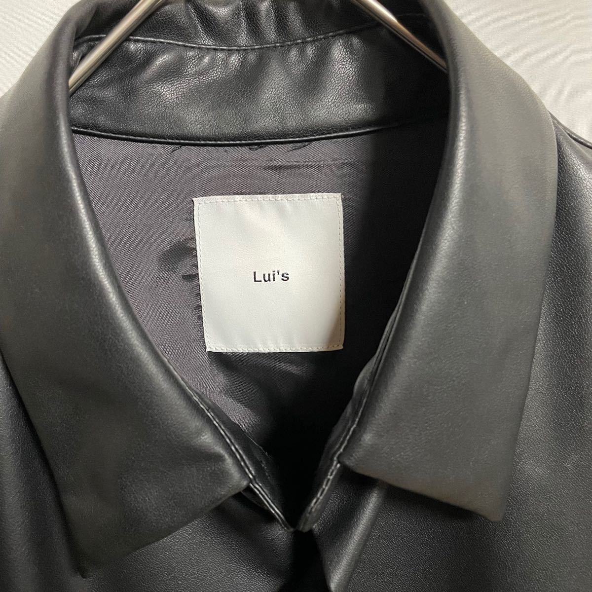 Lui's レザー ステンカラーコート ゆるだぼ 黒 モード系 菅田将 Lui's レザー ステンカラーコート ゆるだぼ 黒 モード系 菅田将