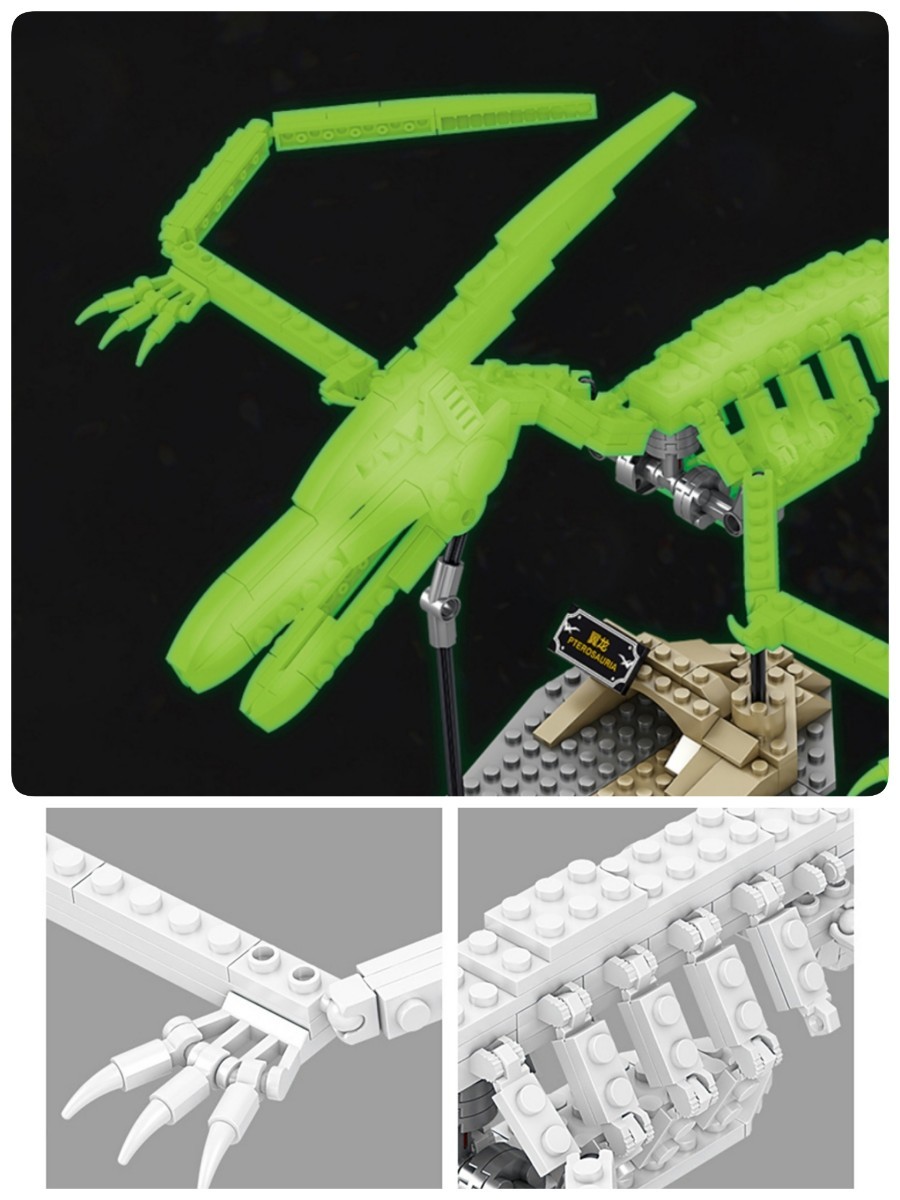 プテラノドン　LEGO互換　匿名配送　レゴ蓄光ブロック　誕生日プレゼント　インテリア　プラモデル　ジュラシック　恐竜　送料無料