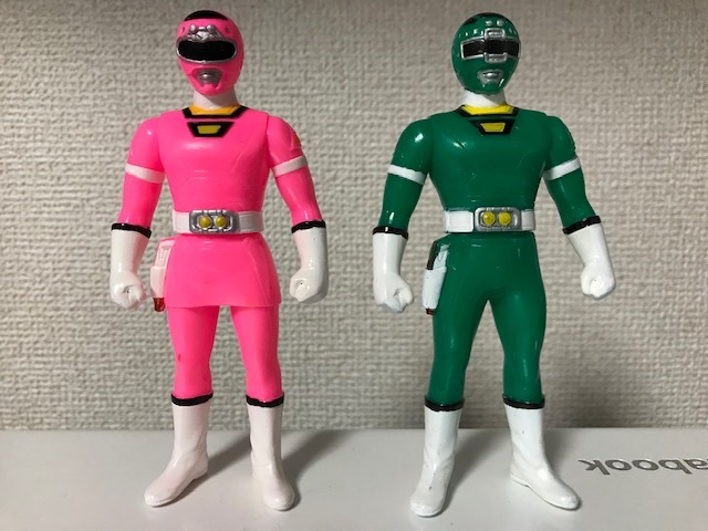  подлинная вещь 1996 год Bandai сделано в Японии Gekisou Sentai CarRanger розовый Racer зеленый Racer sofvi комплект организовать краска retro редкий 