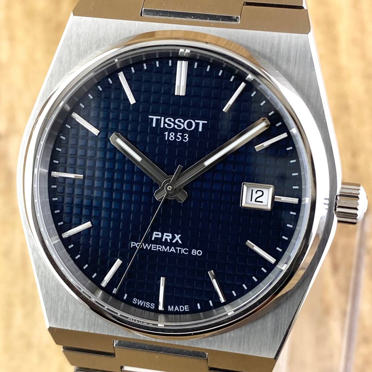 1円〜 TISSOT ティソ 腕時計 メンズ AT 自動巻 PRX ブルー文字盤