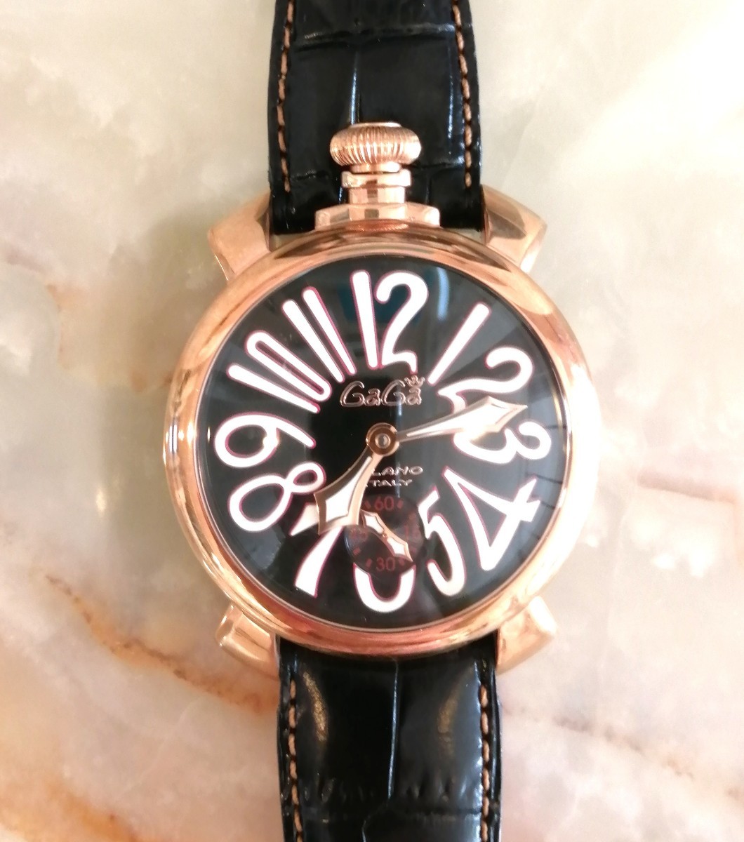★ガガ・ミラノ 腕時計 マヌアーレ48 ゴールドプレート GAGA MILANO 新品未使用 手巻き